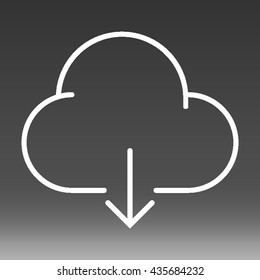 Cloud Download Vector Icon Illustration