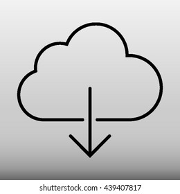 Cloud Download Vector Icon Illustration