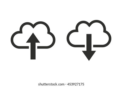 Cloud download vector icon. Illustration isolated on white background for graphic and web design.