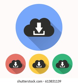 Cloud download vector icon. Illustration isolated for graphic and web design.