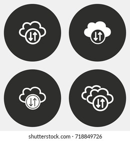 Cloud download vector icon. Illustration isolated for graphic and web design. Round button.