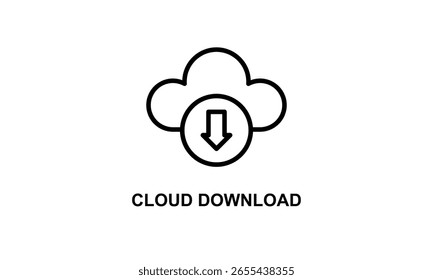 Cloud Download Vector Icon Isolated On White Background