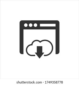Cloud download vector icon on white background