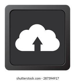 cloud download   - vector icon on a grey button
