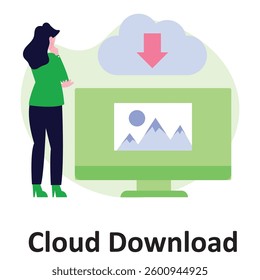 cloud download Vector Illustration Which can easily modify or edit

