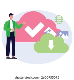 Cloud download Vector Illustration Which can easily modify or edit

