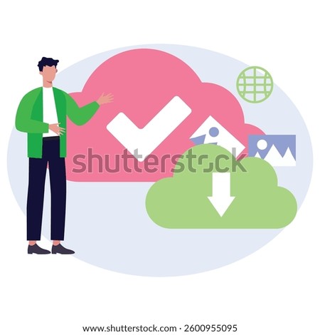 Cloud download Vector Illustration Which can easily modify or edit

