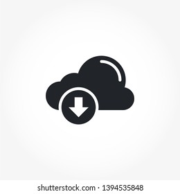 Cloud Download vector solid glyph icon