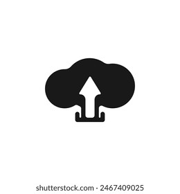 Cloud download vector. Storage of files in the cloud. Cloud storage vector. Cloud icon and arrow up vetkor. Vector illustration.