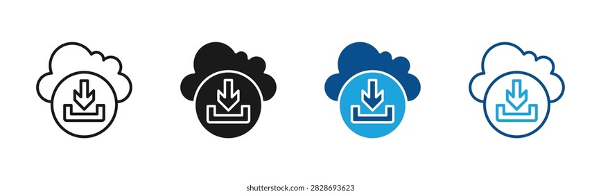 Cloud Download web icon with multiple style collection