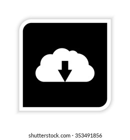 cloud download -  white vector icon