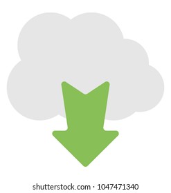 
A cloud with downloading arrow concept of cloud data downloading
