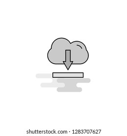 Cloud downloading  Web Icon. Flat Line Filled Gray Icon Vector