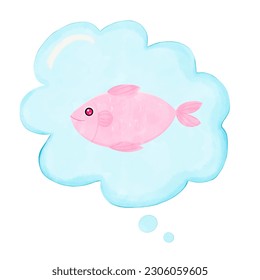 Cloud or dreaming isolated, vector and illustration 