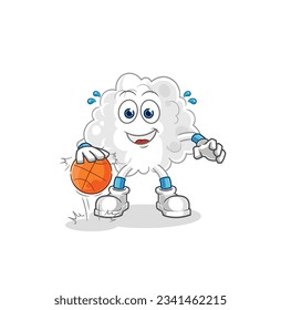 the cloud dribble basketball character. cartoon mascot vector