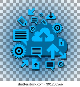 cloud drive icon with a transparecy background