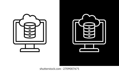 Diseño de conjunto de iconos blancos de contorno de Cloud Drive
