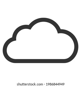 Cloud drive storage or cumulus cloud line icon isolated on white background. Weather and climate symbol.