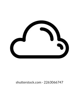 Cloud drive storage or cumulus cloud line art icon