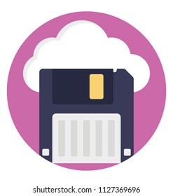 A cloud and drive symbolizing cloud backup