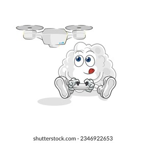 the cloud with drone character. cartoon mascot vector