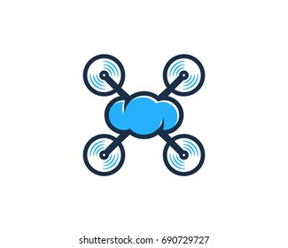 Cloud Drone Icon Logo Design Element