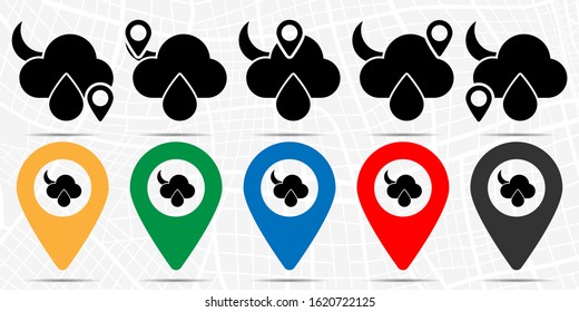 cloud, drop, moon icon. Simple glyph vector of weather set for UI and UX, website or mobile application on white background