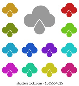 cloud drop multi color icon. Simple glyph, flat vector of Weather icons for UI and UX, website or mobile application