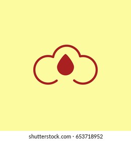Cloud drop vector icon 