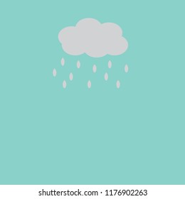Cloud and drops icon on blue background,Rainy day.vector illustration.