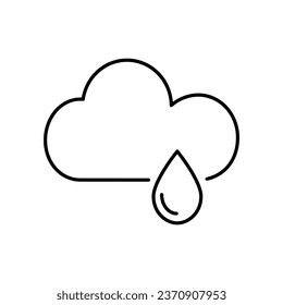 Nube y baja icono, icono del clima lluvioso.