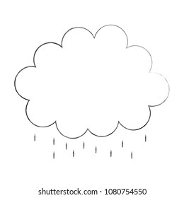 cloud with drops of rain kawaii character