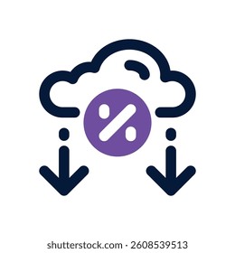 cloud dual tone icon. Sleek and modern vector icon for websites, mobile apps, marketing materials, and corporate design. Fully scalable and ready to use.