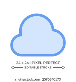 Cloud duotone color ui icon. Nature atmospheric phenomena symbol. Digital data storage service. Simple sign. Isolated vector illustration. Web design user interface element, pixel perfect