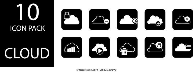  cloud duotone Editable Icons set, Duotone cloud icon illustration in editable vector format to suit your creative design needs.