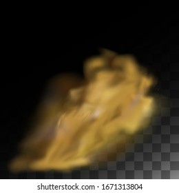 Cloud of dust, sand tornado with dirt, smell smog, dust cloud with particles. Realistic vector isolated on transparent background air with dust or dirt particles.