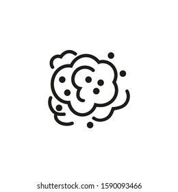 Cloud Of Dust Thin Line Icon. Allergen, Pollution Isolated Outline Sign Allergy Or Polluted Environment Concept. Vector Illustration Symbol Element For Web Design And Apps