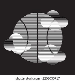 Cloud and earth symbols as signs, design elements or graphic sources