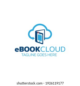 Cloud Ebook Logo In Blue Color