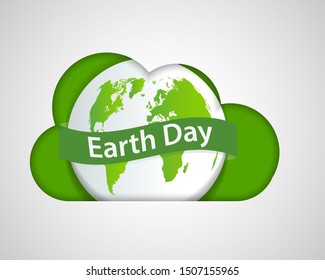 Cloud Ecology earth day concept and environment With Eco-Friendly Ideas,Vector Illustration