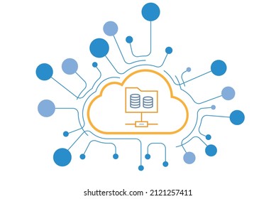 cloud eDiscovery process icon vector design