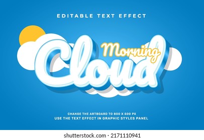 Cloud editable text effect template