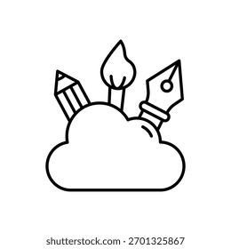 Cloud Editing Vector icon stock illustration