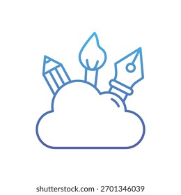 Icono de Vector de edición de nube ilustración de stock