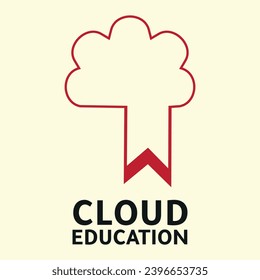 logotipo de educación en la nube para sistema educativo en línea