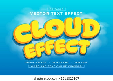Cloud Effect 3D Text Effect with Blue Background