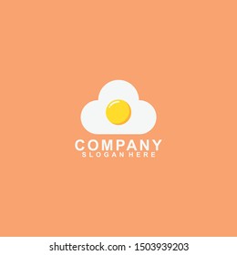 Cloud Of Egg Logo Design. Cloud Of Egg Logo Design Template. Flat Logo. Cloud Of Egg Icon. Modern Design. Vector Illustration