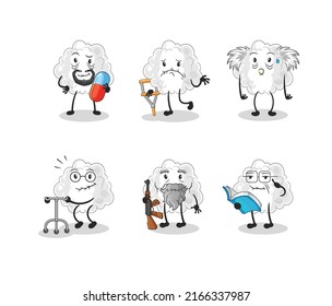 the cloud elderly character. cartoon mascot vector