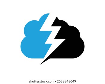 cloud electric design icon vector on transparent background