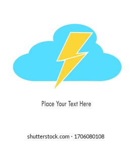 cloud electric or thunder icon logo design template. 